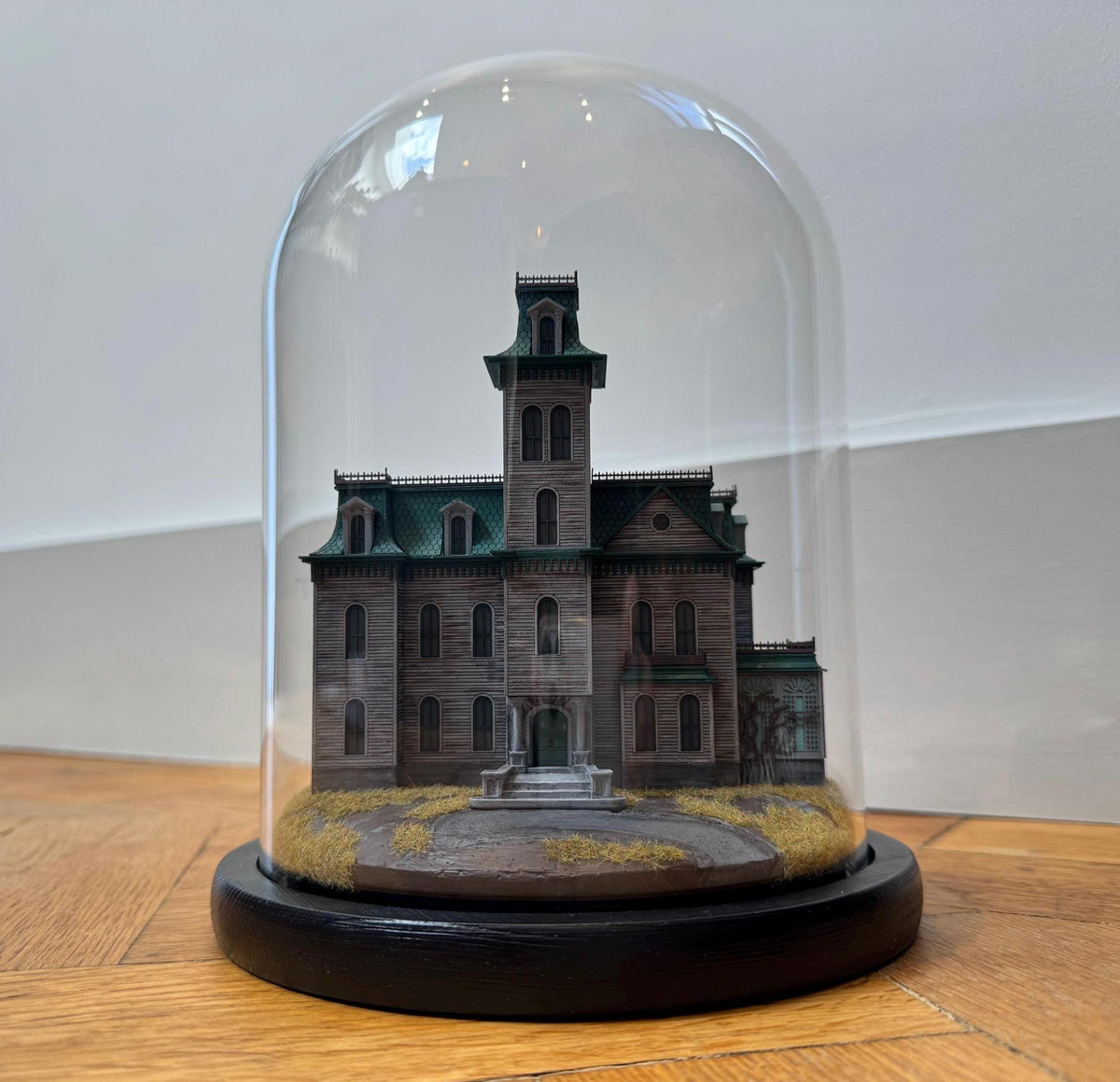 Handmade The Addams Family 1991 House Miniature Movie Diorama in Glass Dome Cloche | Gothic Whimsigoth Home Decor Book Nook